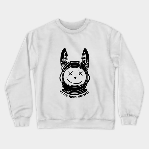 MOON BUNNY BLACK DESIGN Crewneck Sweatshirt by nancysroom